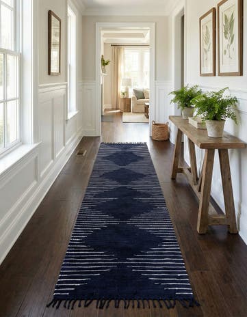 2' 7 x 13' 1 Hand Woven Chindi Cotton Runner Rug