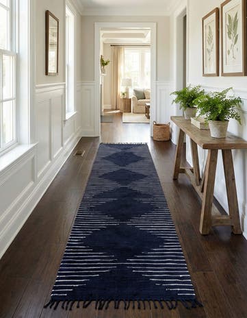 2' 7 x 13' 1 Hand Woven Chindi Cotton Runner Rug