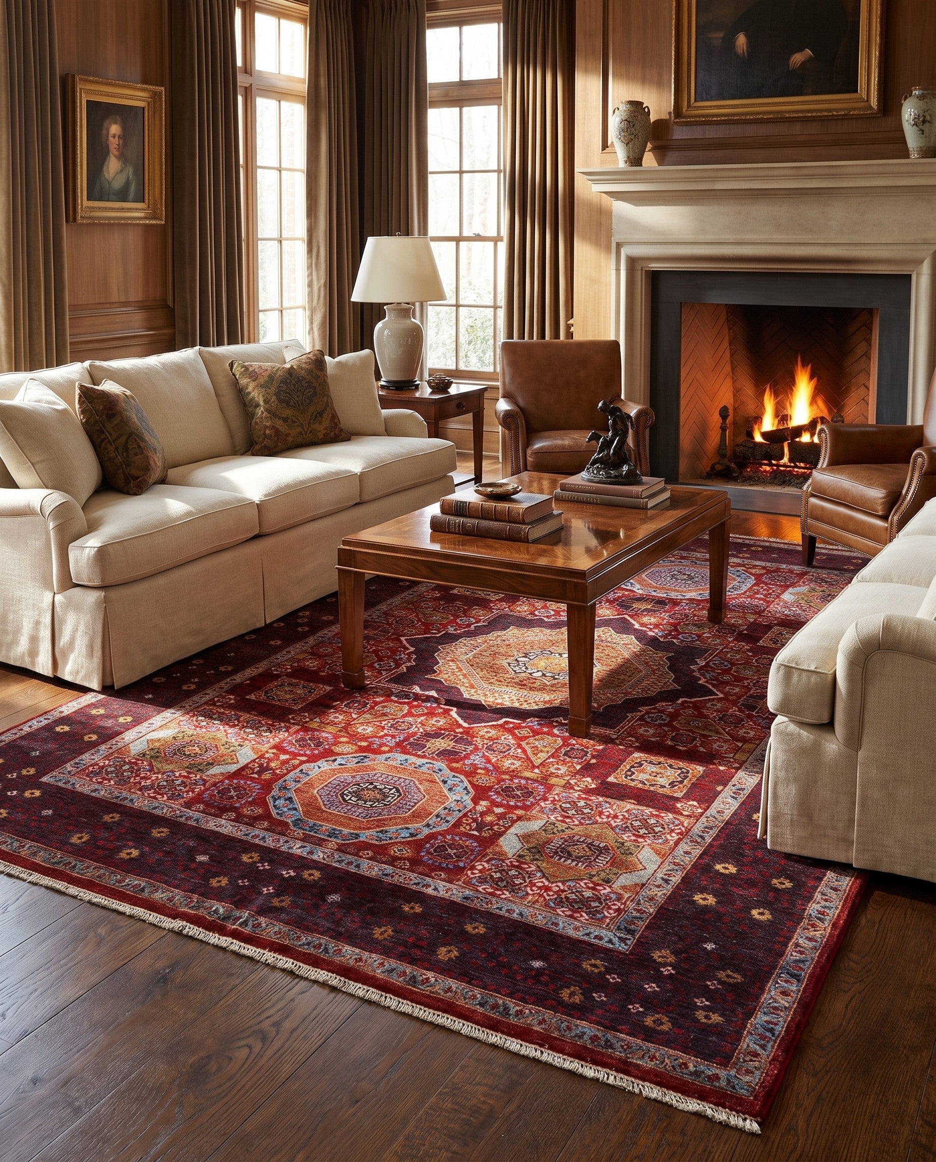 180cm x 275cm Hand Knotted Mamluk Ziegler Rug