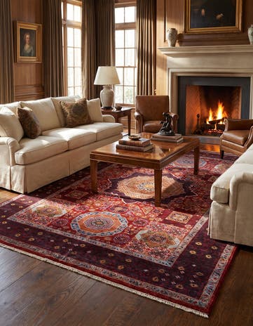 180cm x 275cm Hand Knotted Mamluk Ziegler Rug
