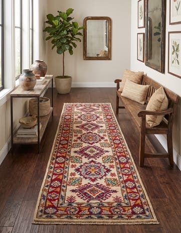2' 1 x 6' 3 Hand Knotted Kazak Runner Rug