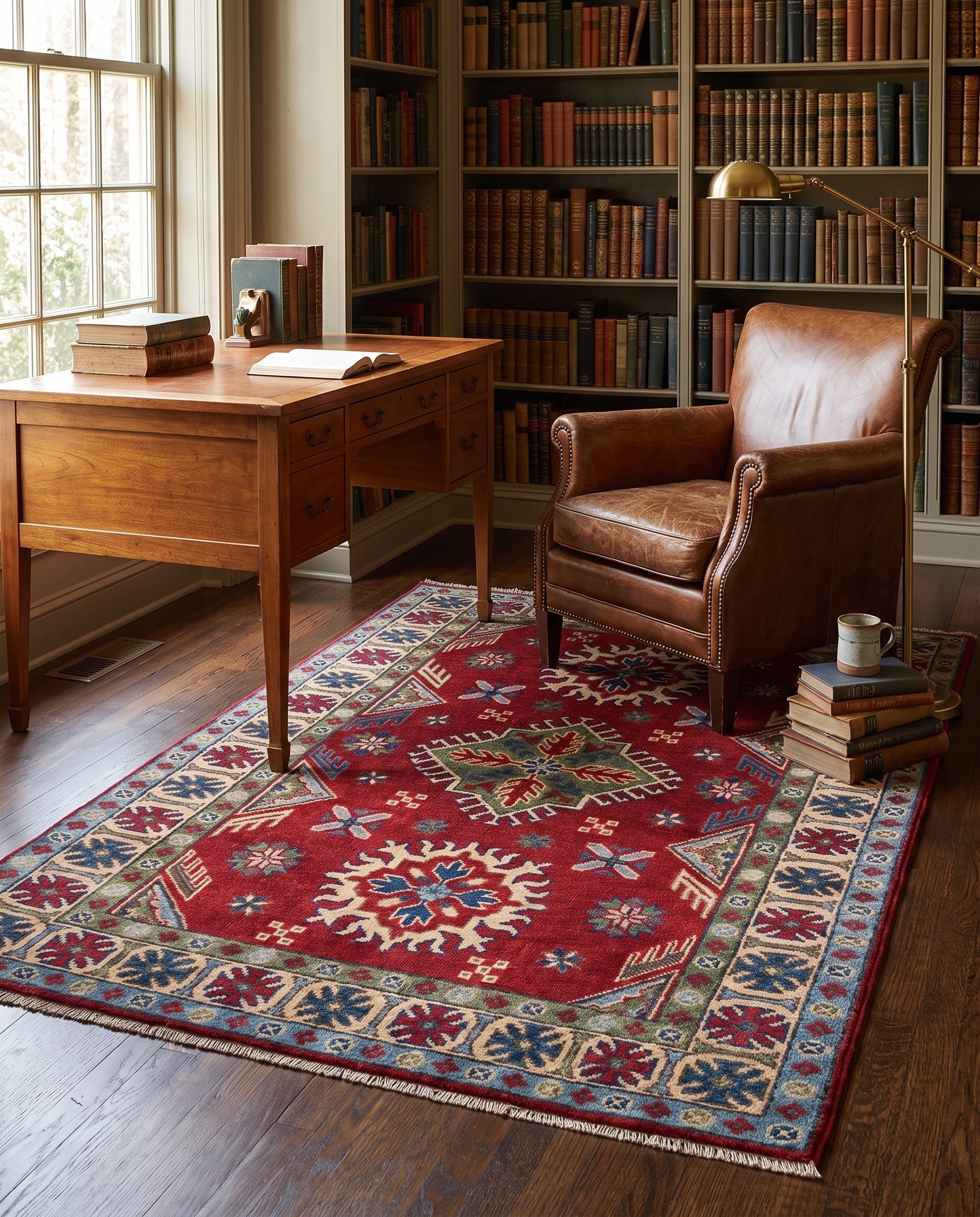 3' 2 x 4' 9 Hand Knotted Kazak Rug