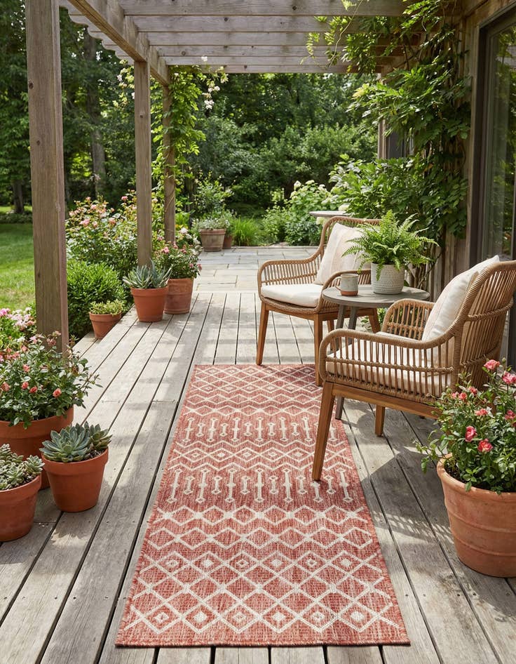 Detail image of 2' x 6' Easy-Clean Lattice Indoor / Outdoor Runner Rug