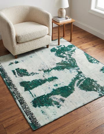 4' x 4' 8 Hand Knotted Ultra Vintage Persian Wool Square Rug