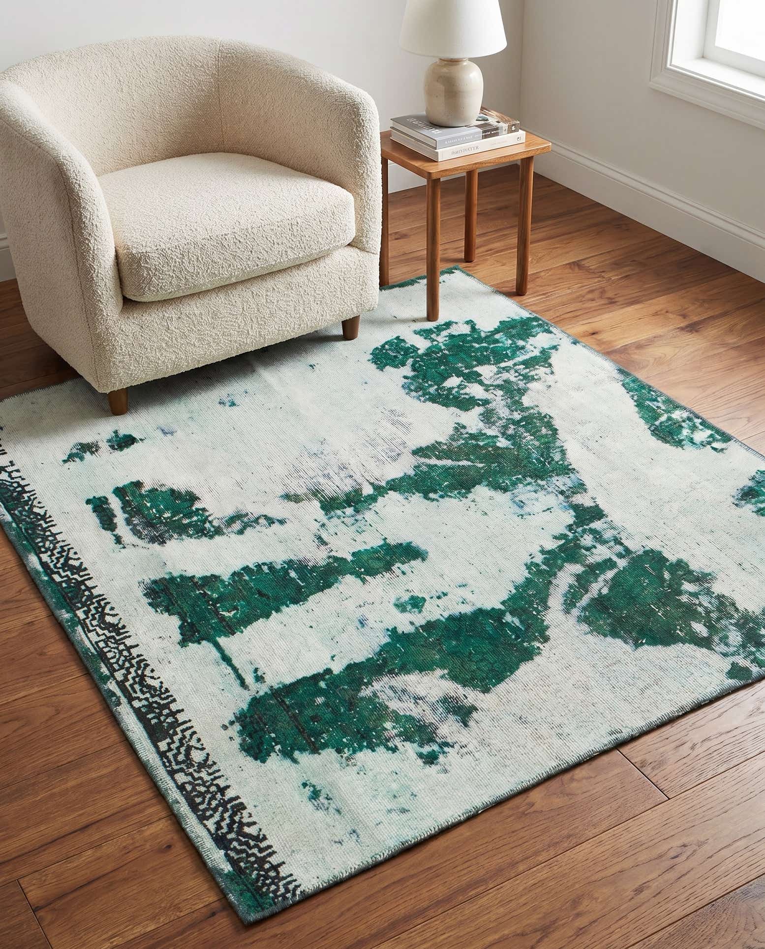 4' x 4' 8 Hand Knotted Ultra Vintage Persian Wool Square Rug