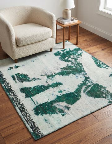 4' x 4' 8 Hand Knotted Ultra Vintage Persian Wool Square Rug