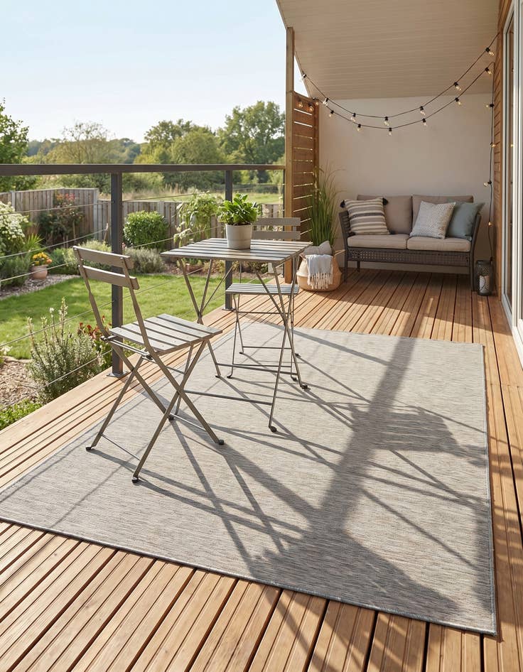 Detail image of 7' 5 x 10' Easy-Clean Solid Indoor / Outdoor Rug