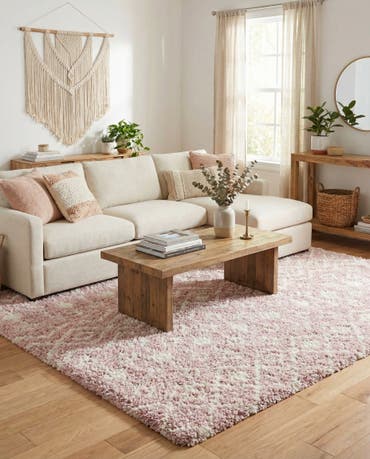  10' x 10' Moroccan Trellis Shag Square Rug