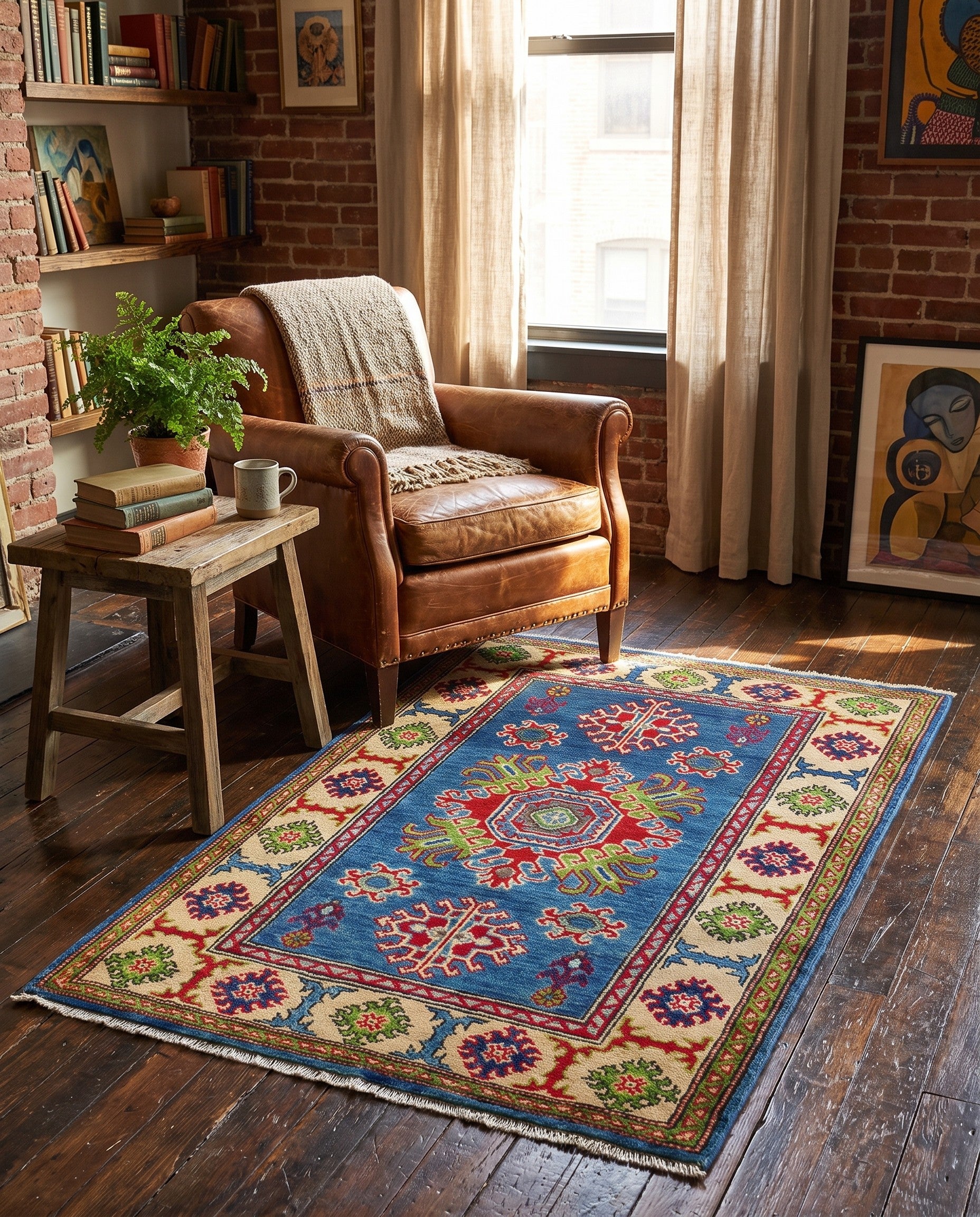 2' 9 x 4' 2 Hand Knotted Kazak Rug