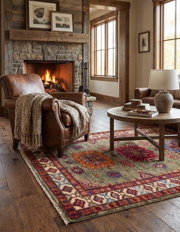 3' 6 x 5' 2 Hand Knotted Kazak Rug