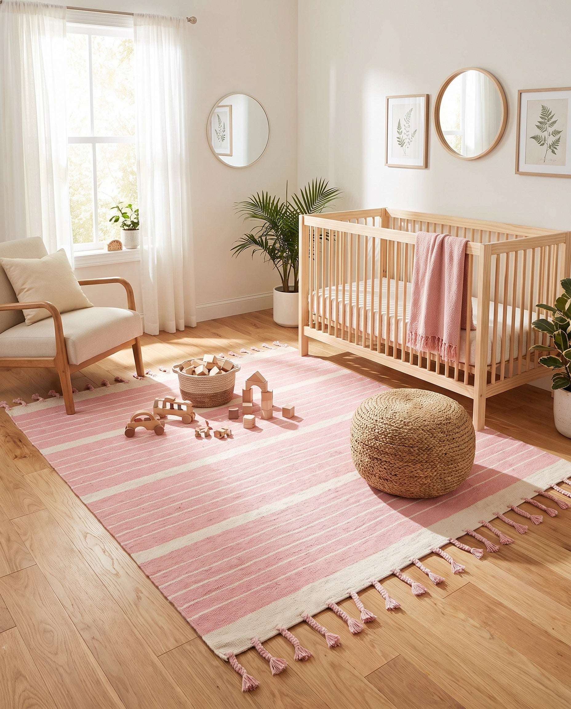 7' 1 x 7' 1 Hand Woven Chindi Cotton Square Rug