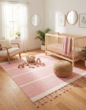 7' 1 x 7' 1 Hand Woven Chindi Cotton Square Rug