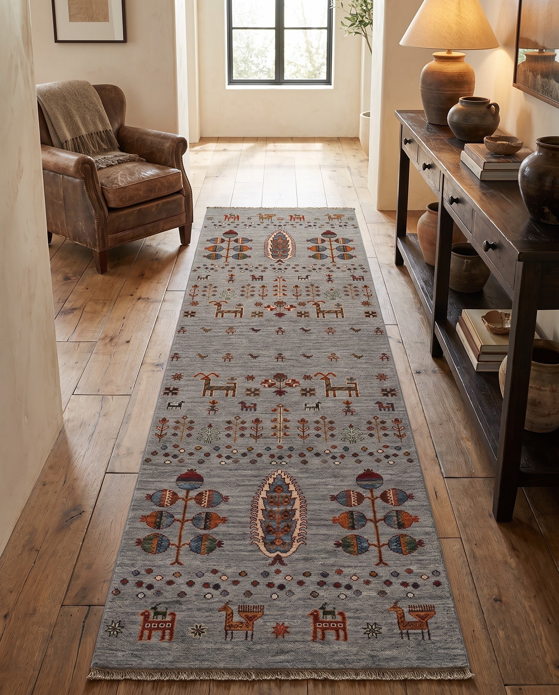 2' 9 x 8' 10 Hand Knotted Kazak Runner Rug