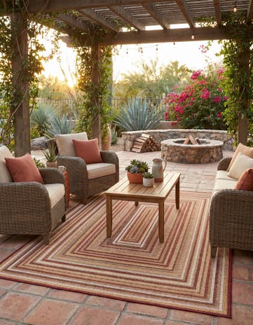 5' 3 x 7' 7 Easy-Clean Baja Indoor / Outdoor Rug