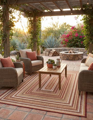 5' 3 x 7' 7 Easy-Clean Baja Indoor / Outdoor Rug