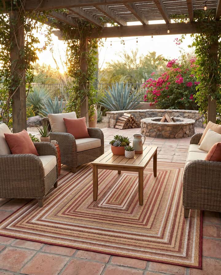 5' 3 x 7' 7 Easy-Clean Baja Indoor / Outdoor Rug