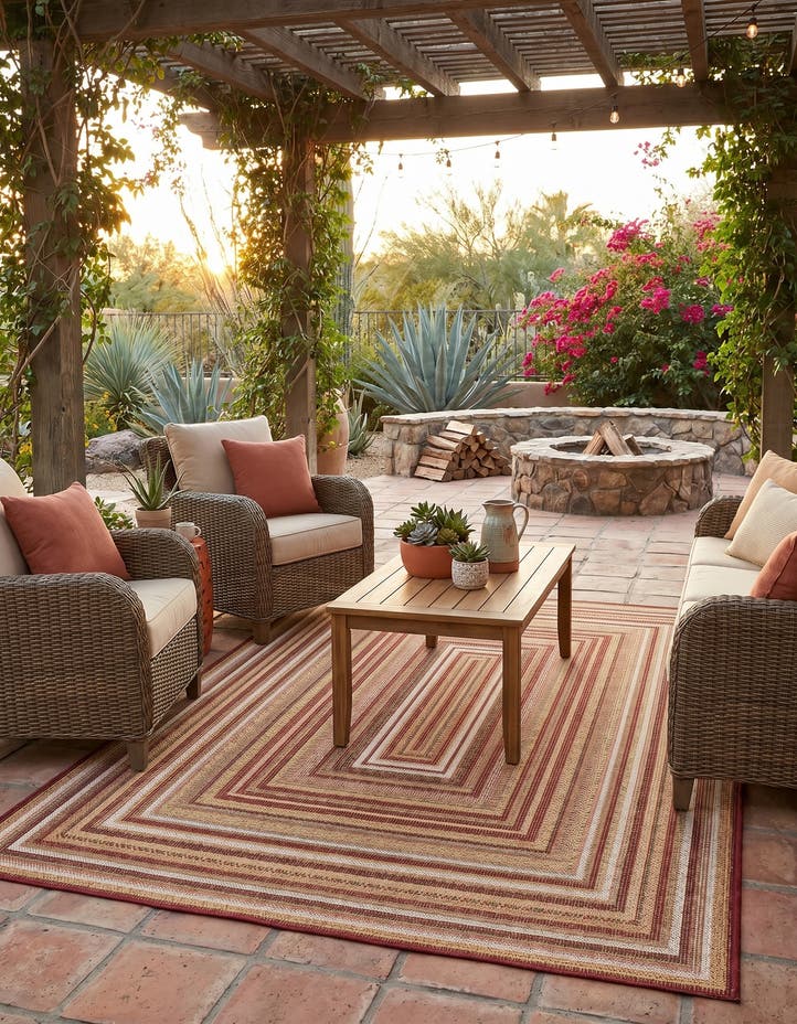 5' 3 x 7' 7 Easy-Clean Baja Indoor / Outdoor Rug