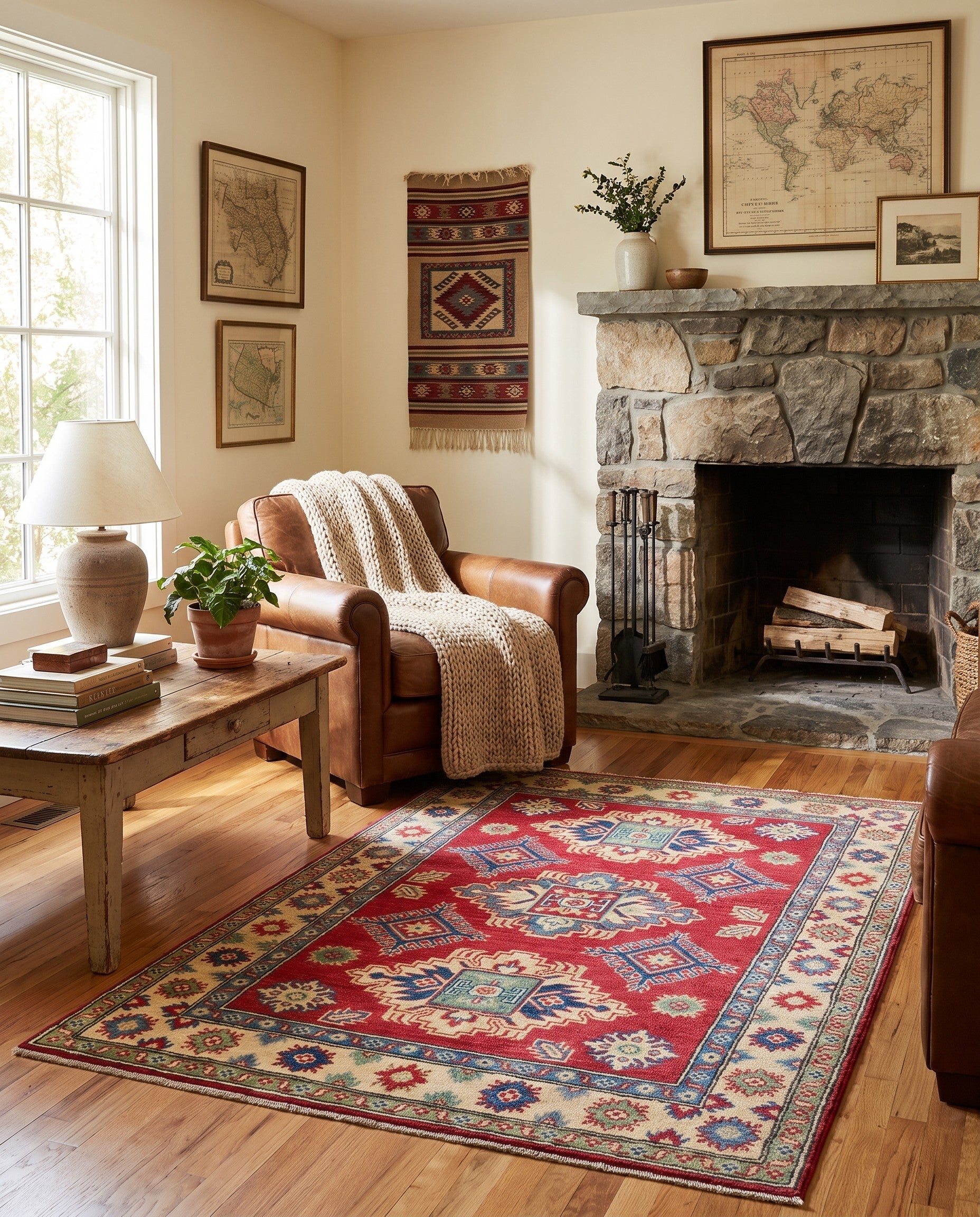 3' 3 x 5' 2 Hand Knotted Kazak Rug
