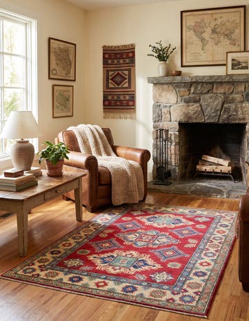 3' 3 x 5' 2 Hand Knotted Kazak Rug