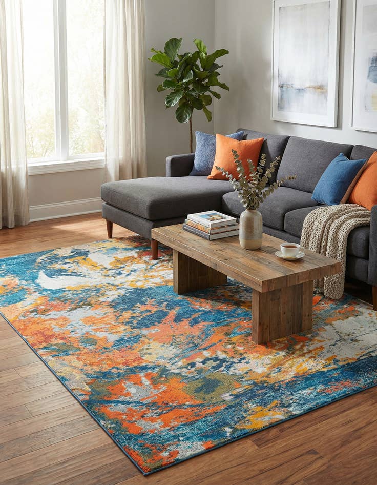 Detail image of 9' x 12'  Washable Vivid Rug