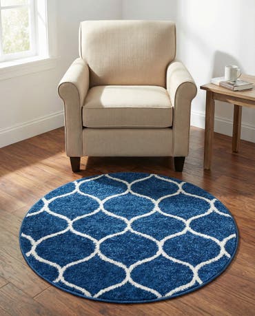  3' x 3' Lattice Frieze Round Rug