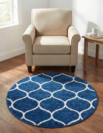 3' x 3' Lattice Frieze Round Rug