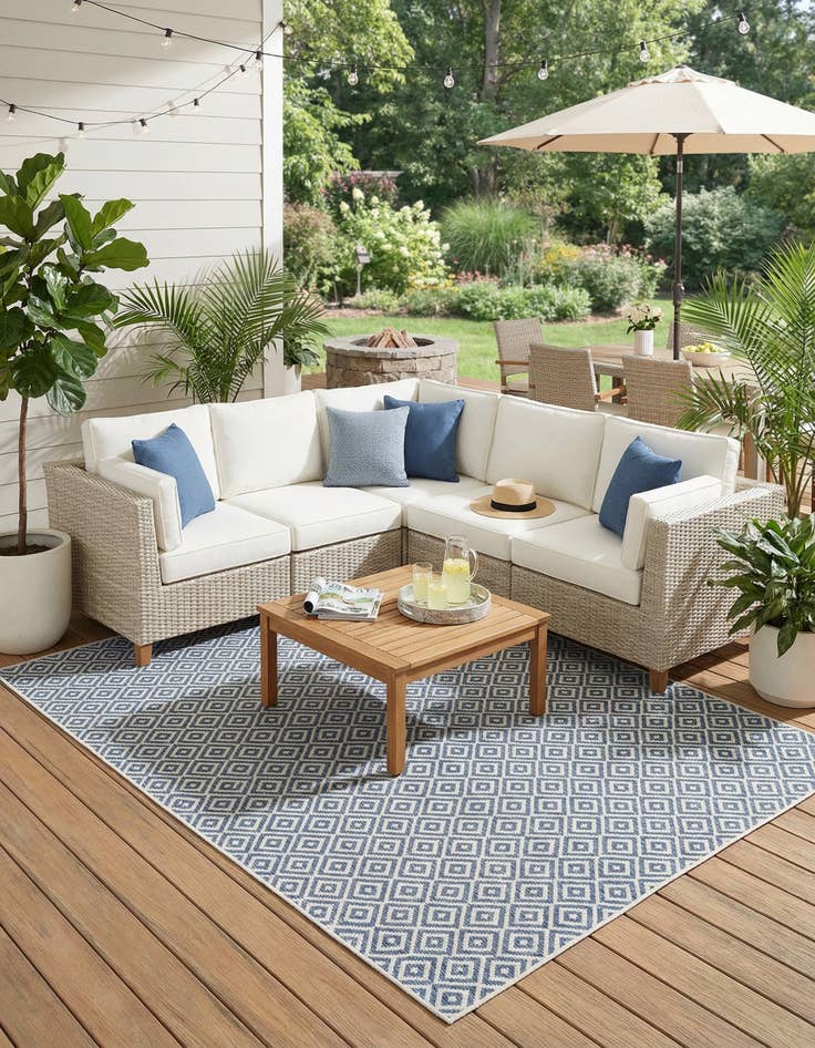 Detail image of 7' 10 x 10' Washable Jill Zarin Costa Rica Indoor / Outdoor Rug