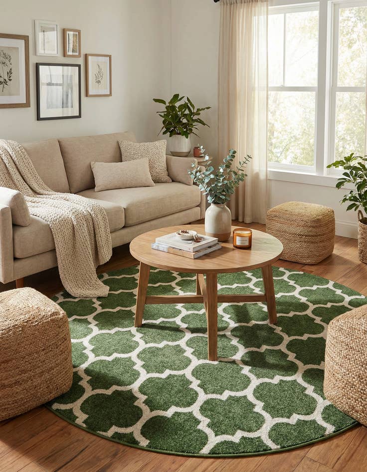 Detail image of 7' 10 x 7' 10 Trellis Round Rug