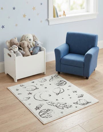 Ivory Planets Whimsy Kids Rug
