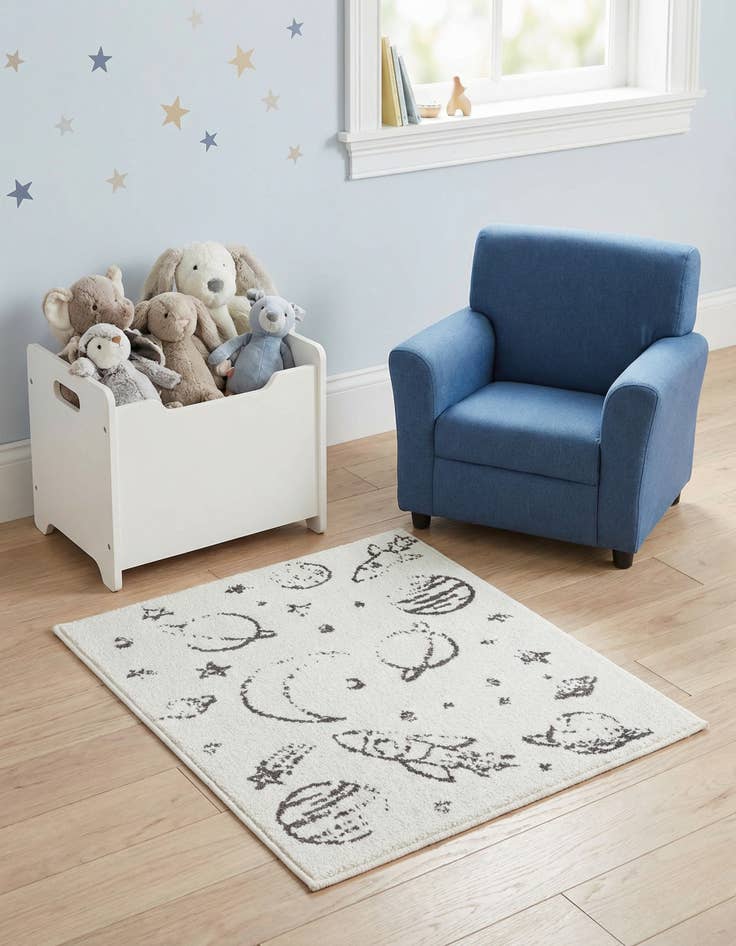 Detail image of 2' 2 x 2' 11 Planets Whimsy Kids Rug