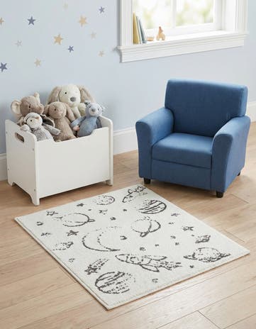 2' 2 x 2' 11 Planets Whimsy Kids Rug