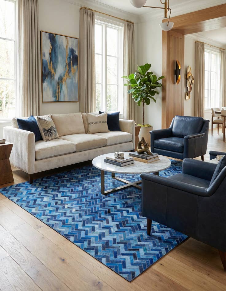 Detail image of 4' 10 x 7' 9 Cowhide Rug