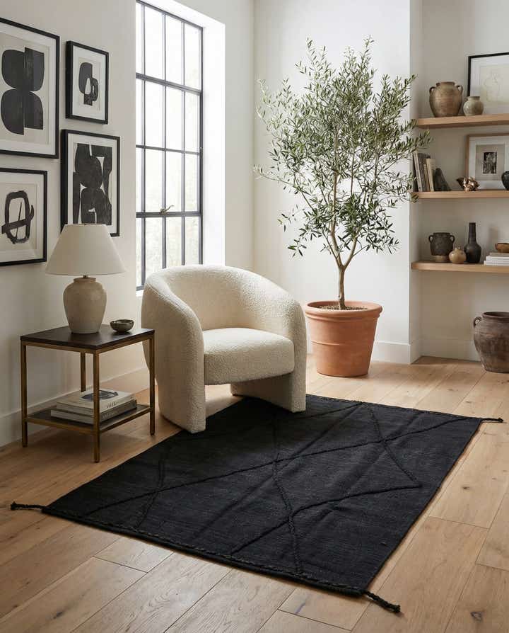 4' 3 x 5' 11 Hand Woven Kilim Modern Wool Rug