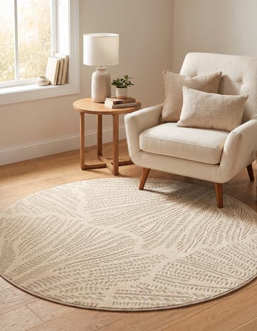 Ivory Contour Round Rug