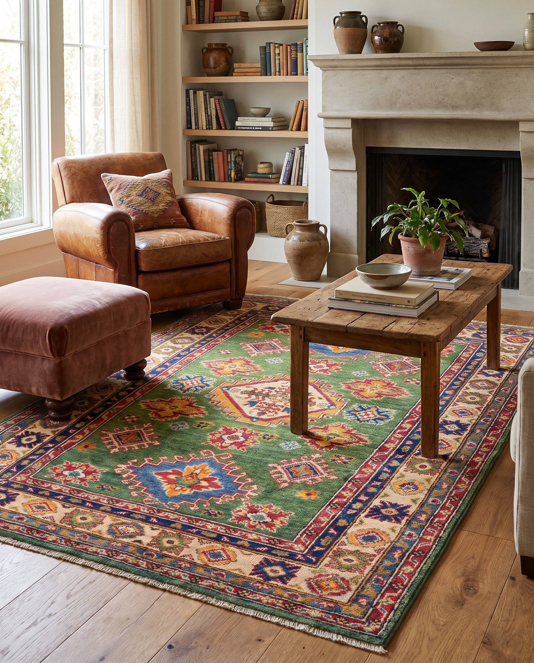 4' 2 x 5' 9 Hand Knotted Kazak Rug