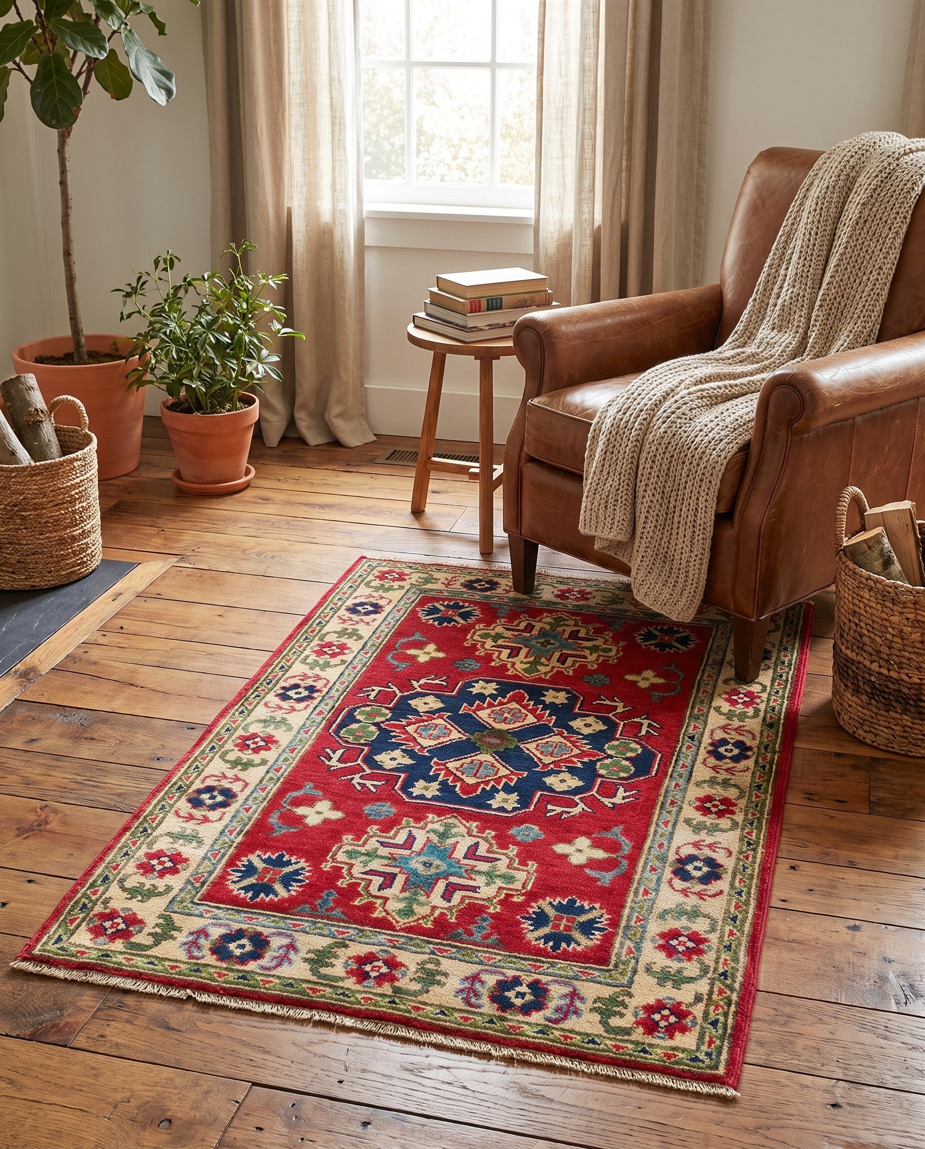 2' 8 x 4' 3 Hand Knotted Kazak Rug