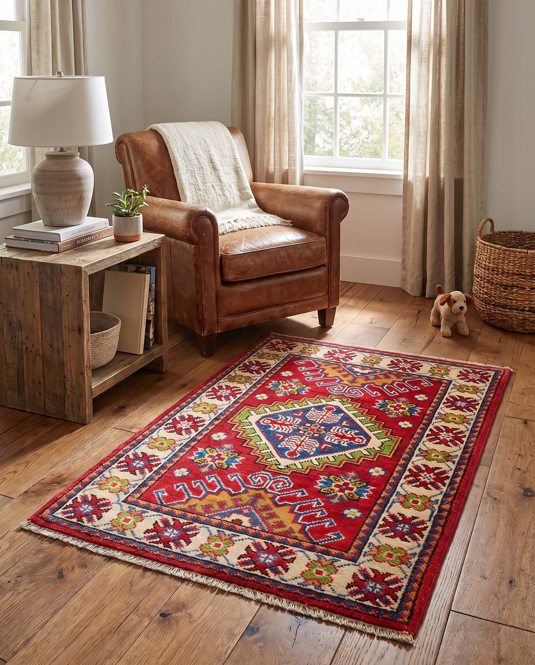 2' x 3' Hand Knotted Kazak Rug
