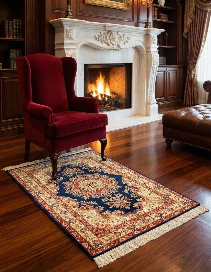 Detail image of 2' 7 x 3' 11 Ghom Silk Rug