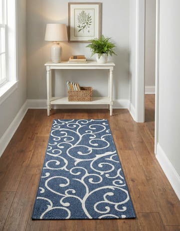 Navy Blue Georgia Runner Rug