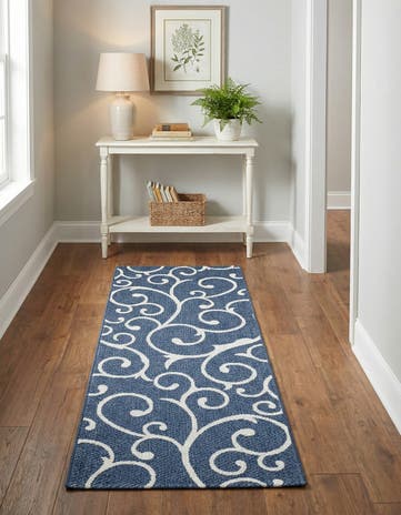 Navy Blue Georgia Runner Rug