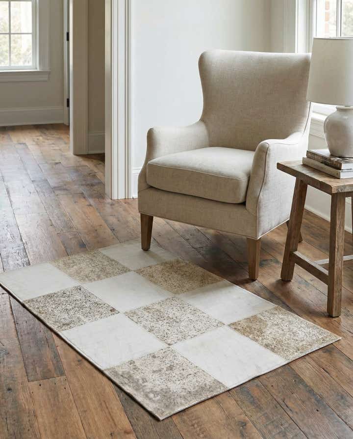 2' x 3' Cowhide Leather Rug
