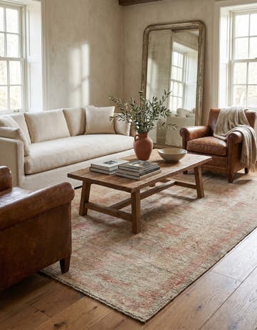 4' 2 x 6' 3 Hand Knotted Oushak Wool Rug