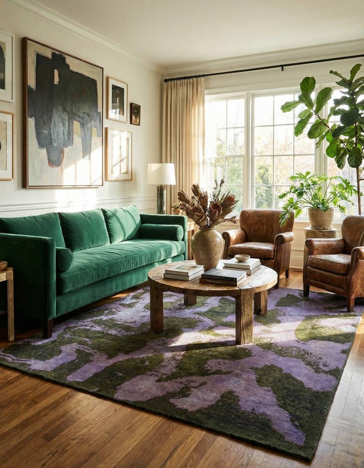 Detail image of 6' x 6' 8 Hand Knotted Ultra Vintage Persian Wool Square Rug