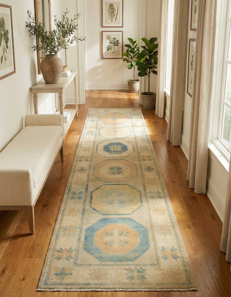 Detail image of 2' 11 x 10' 1 Hand Knotted Oushak Wool Runner Rug