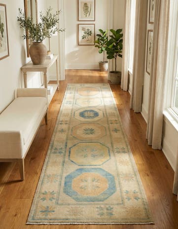 2' 11 x 10' 1 Hand Knotted Oushak Wool Runner Rug