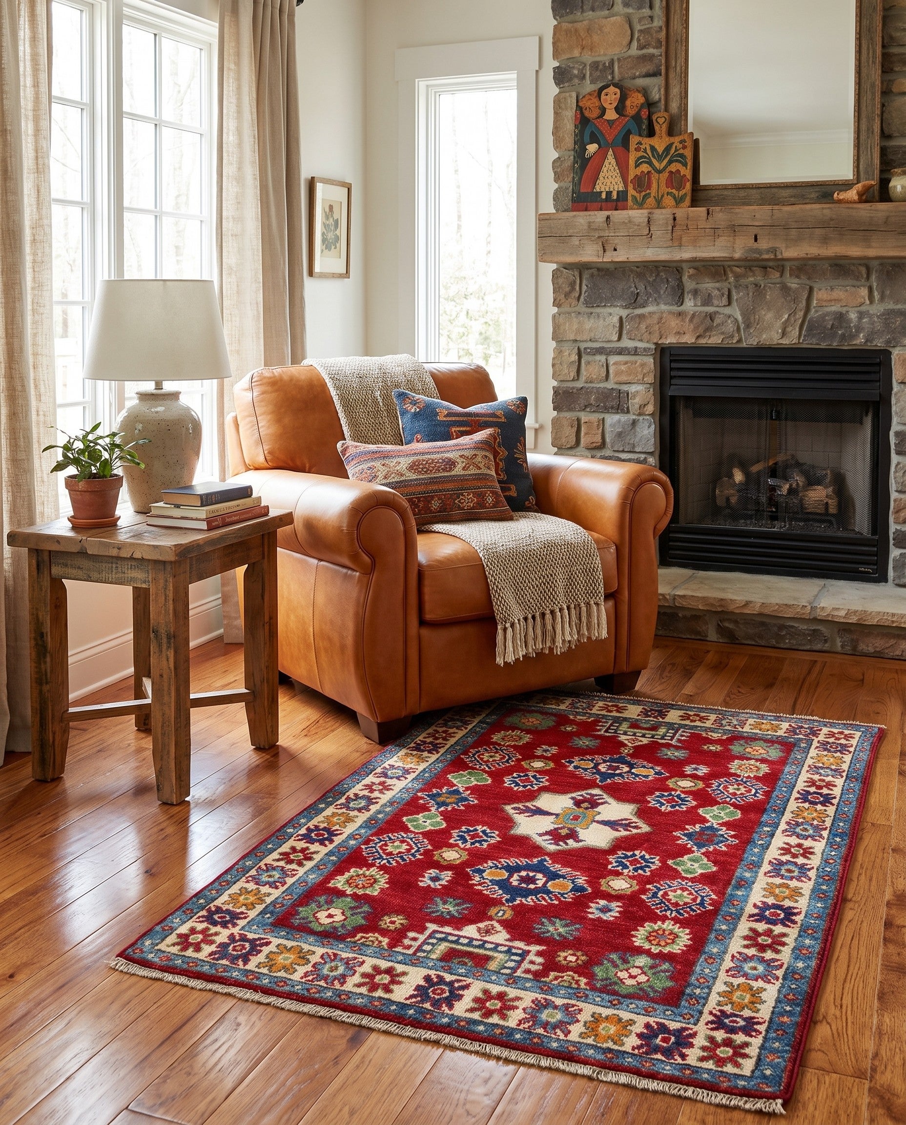 2' 8 x 4' Hand Knotted Kazak Rug
