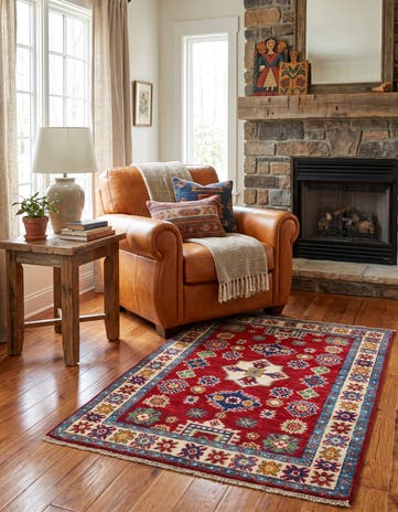2' 8 x 4' Hand Knotted Kazak Rug