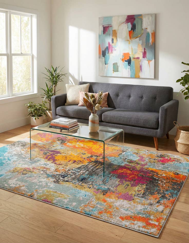 Detail image of 6' x 9'  Washable Vivid Rug