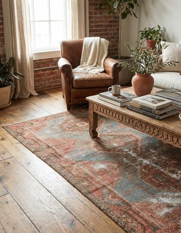 4' x 6' 6 Hand Knotted Ultra Vintage Persian Wool Rug