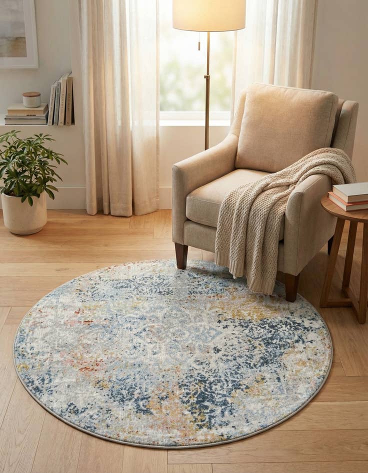 Detail image of 3' 3 x 3' 3 Kamala Washable Round Rug